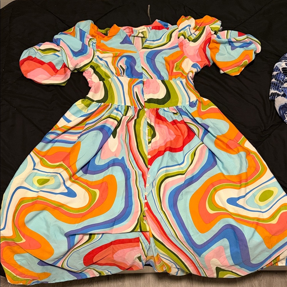 T.J.Maxx Colorful Swirl Maxi Dress